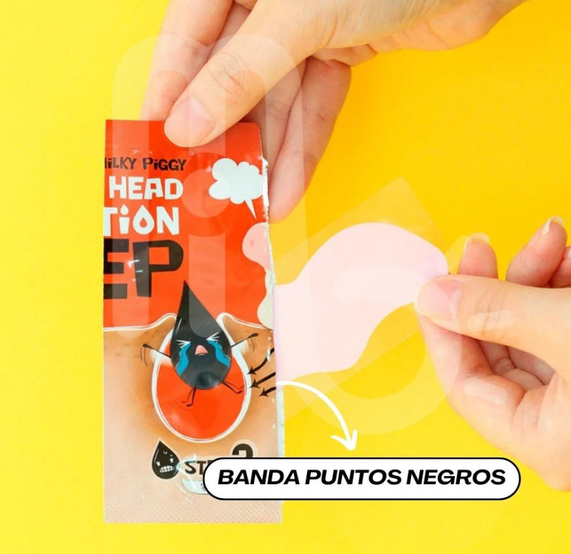 Elizavecca Milky Piggy Black Head 3 Step Solution 1- un Tratamiento de 3 pasos para eliminar puntos negros. Abre, extrae y cierra los poros de forma efectiva con ingredientes suaves para una piel más limpia y refinada.