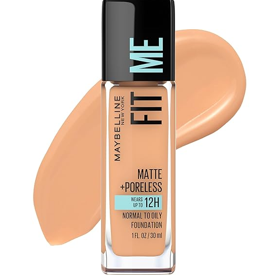 Base de maquillaje Fit Me de Maybelline - líquida, mate + antiporos - TONO 320 NATURAL TAN