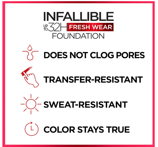 Base en polvo L'Oreal Paris - Infallible Fresh Wear, hasta 24 horas de uso- TONO Radiant Honey 245