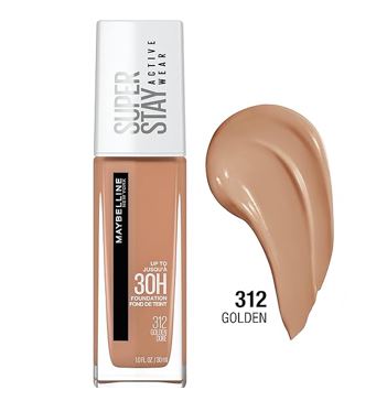 Base Super Stay de maybelline- TONO 312 DORADO