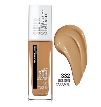Base Super Stay de maybelline- TONO 332 CARAMEL DORADO