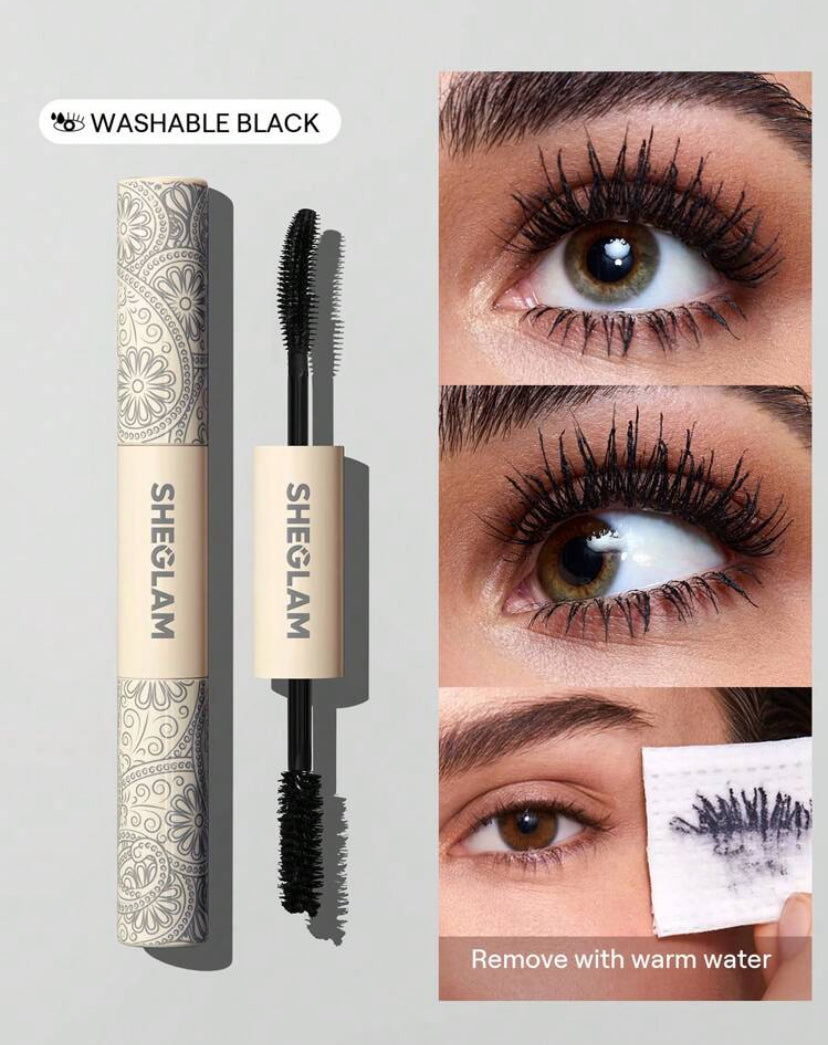 SHEGLAM Máscara De PestañAs Todo En Uno Para Volumen Y Longitud, Lavable