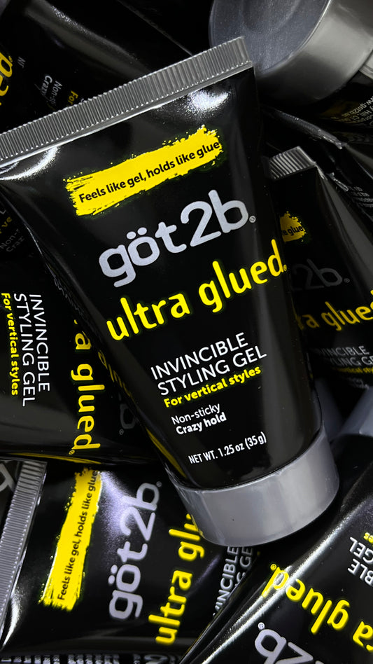 Got2b Gel para el cabello Invincible Ultra Glued, 1.25 oz -No deja residuos blancos y se siente más ligero. Es perfecto para un look natural e impecable