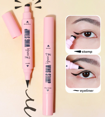 DELINEADOR BEAUTY WING STAMP AOA DOBLE PUNTA - NEGRO