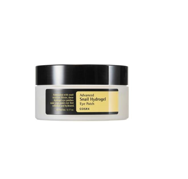 COSRX- Parche de hidrogel para ojos Advanced Snail (60 parches) tratamiento hinchado debajo de los ojos, líneas finas, refresca, hidrata, sin parabenos