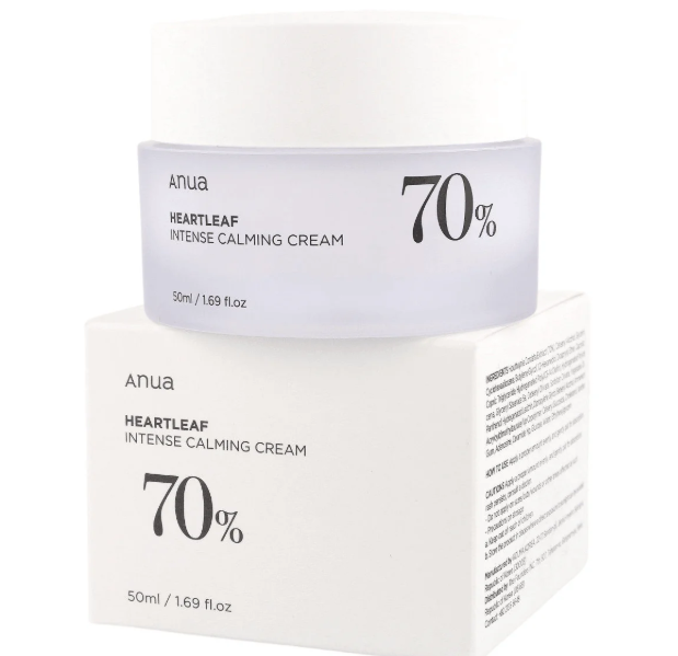 ANUA - Heartleaf Intense Calming Cream 70% 50 ML | Crema Hidratante, Calmante y Antiinflamatoria