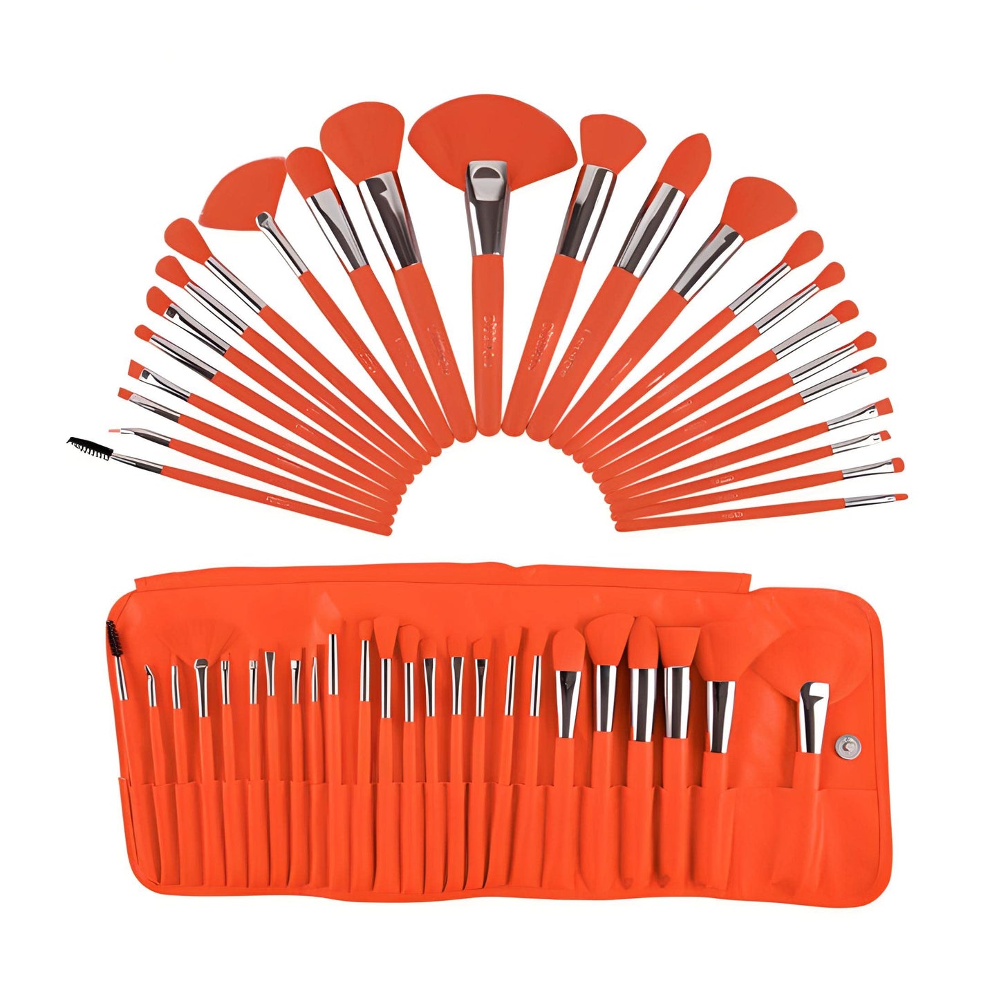 Brochas set de 24 piezas con estuché beauty Creation- color naranja