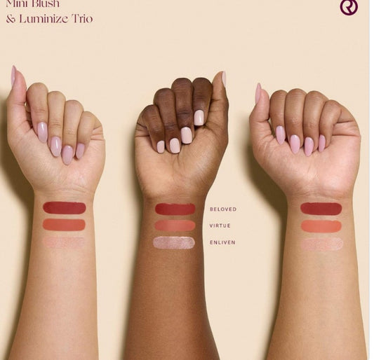 Set mini Rare beauty 2 rubores 1 iluminador 3.2ml