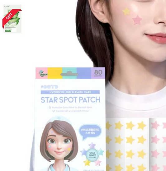OOTD BEAUTY-Parche facial Star Spot para acné y granos, hidrocoloide, niacinamida y ceramida. 16 parches el color varia