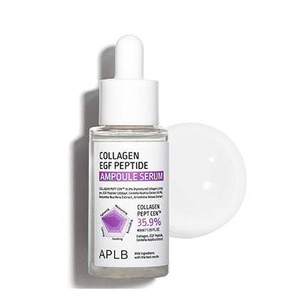 APLB Colágeno EGF Peptide Ampolla Serum | COLLAGEN PEPT CEN™ 35.9% 1.35 FL.OZ/Cuidado de la piel coreano, mejora la  elasticidad, Hidratación de larga duración, revitaliza para una suavidad y mejora la textura de la piel
