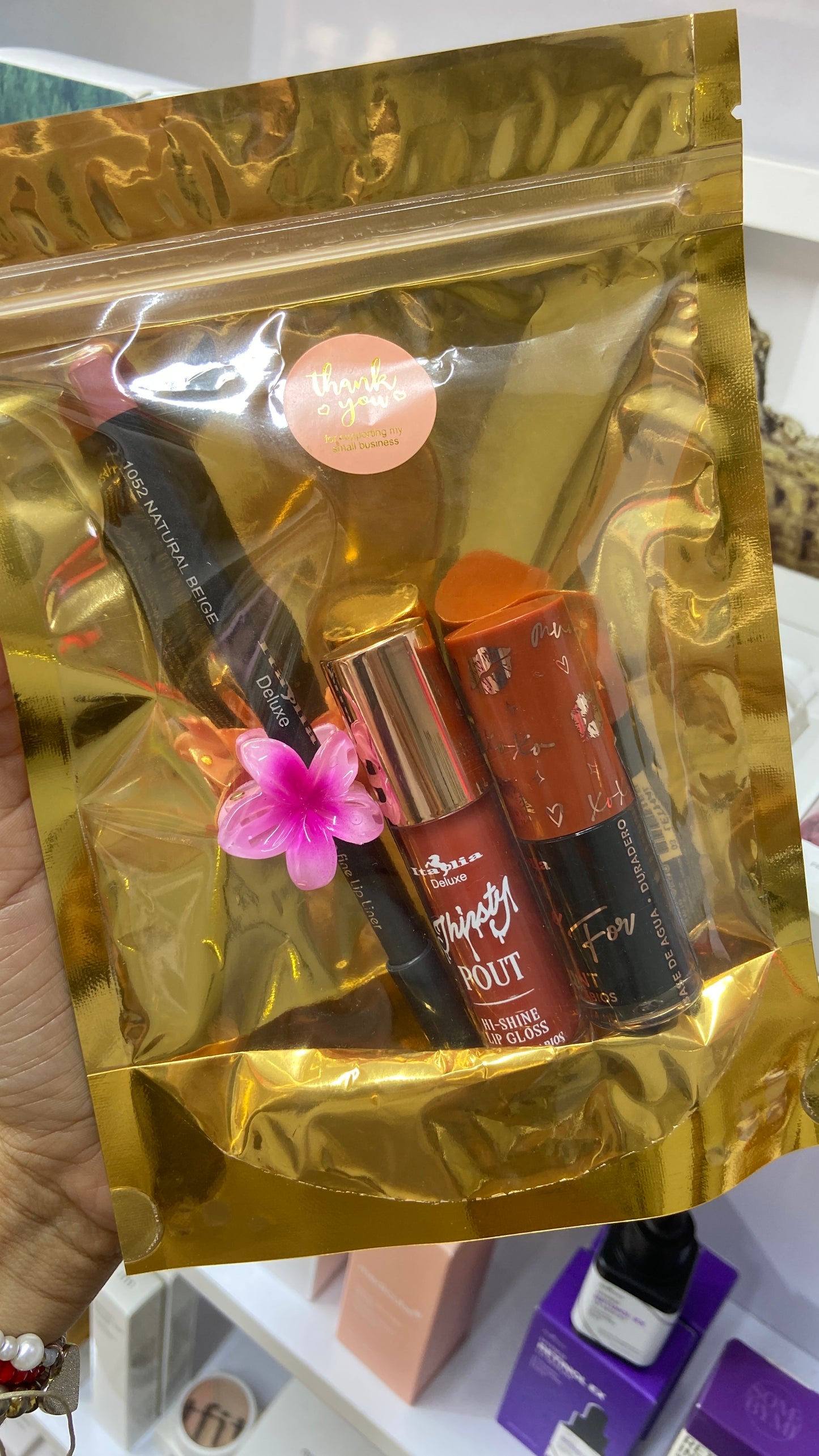 Kit lip combo Italia deluxe :      ✨lapiz de labios ✨lip gloss✨tinta ✨pinza