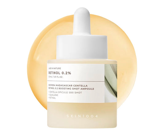 SKIN1004 Suero de Retinol 0.2% Shot de Impulso Ampoule 1 oz, 30 ml, Suero Hidratante para Rostro-este suero facial concentrado ayuda a refinar la textura de la piel mientras apoya una apariencia más firme y resistente.