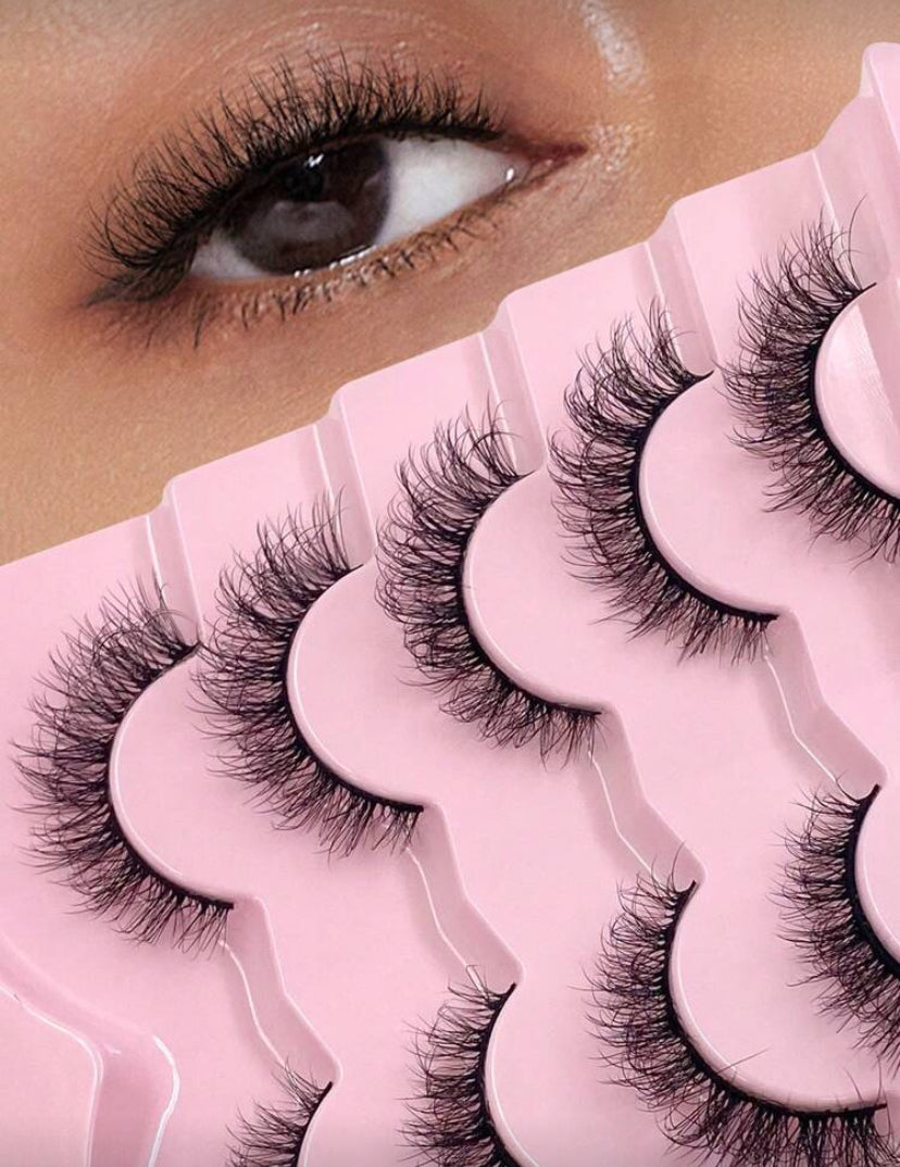 Set de pestañas postizas de 5 pares, efecto cruzado natural