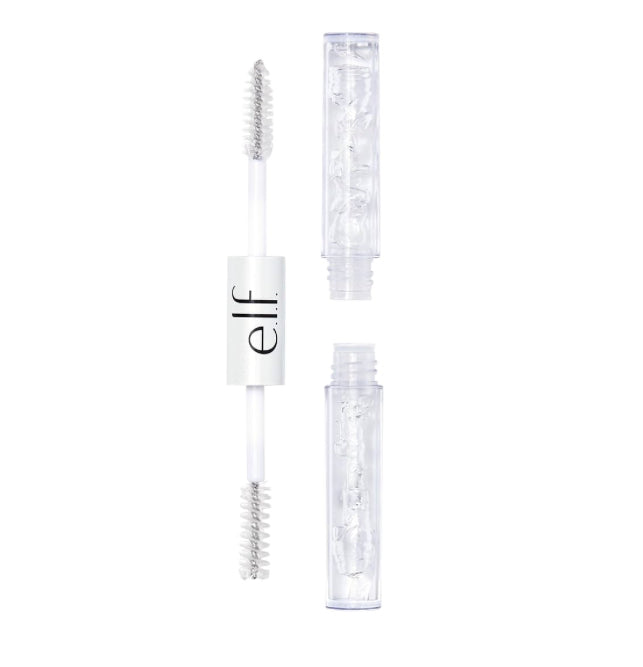e.l.f. Gel transparente de doble cara para cejas y rímel que prepara las pestañas y las cejas en su lugar, fórmula  de larga duración, vegano.