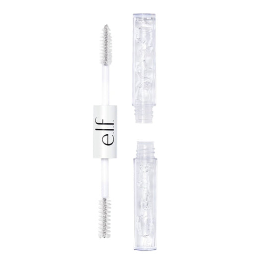 e.l.f. Gel transparente de doble cara para cejas y rímel que prepara las pestañas y las cejas en su lugar, fórmula  de larga duración, vegano.
