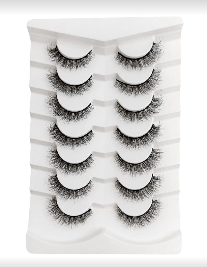 Set de Pestañas postizas de 7 pares, efecto cruzado