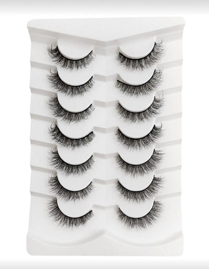 Set de Pestañas postizas de 7 pares, efecto cruzado