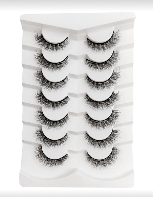 Set de Pestañas postizas de 7 pares, efecto cruzado