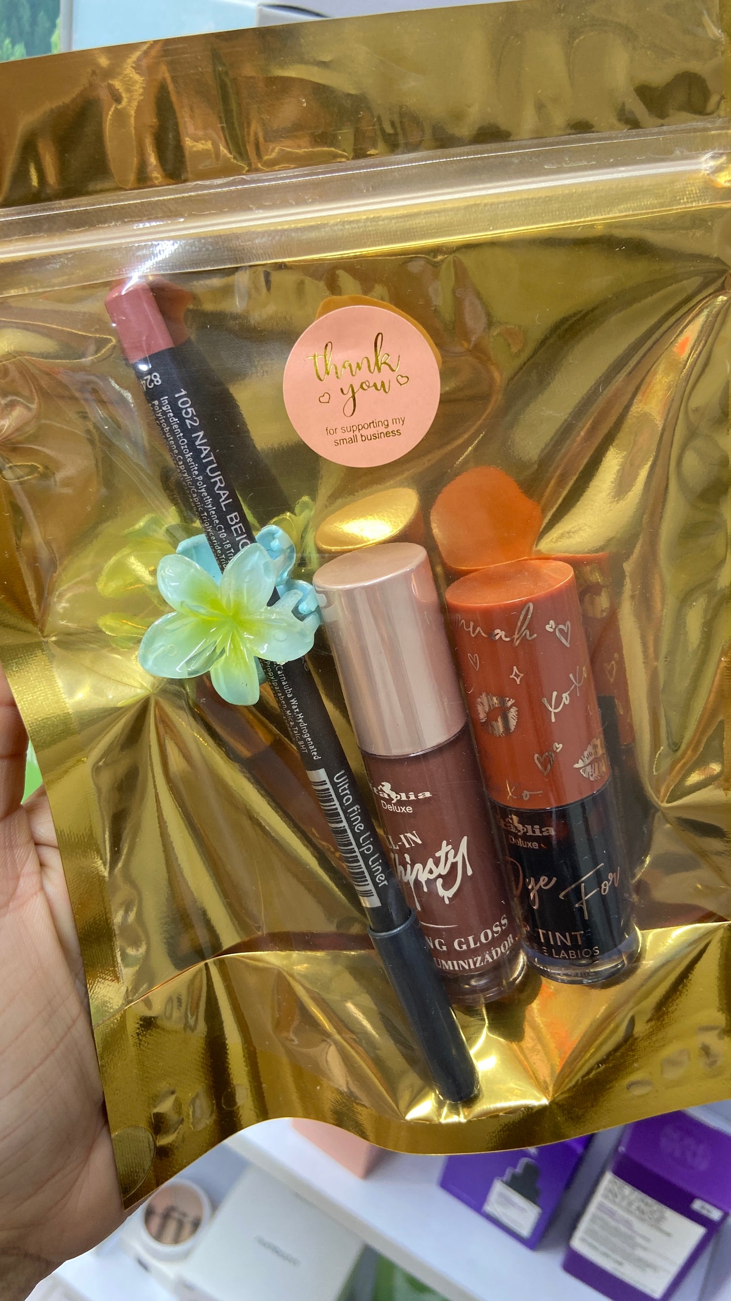 Kit lip combo Italia deluxe :      ✨lapiz de labios ✨lip gloss✨tinta ✨pinza