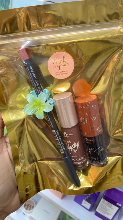 Kit lip combo Italia deluxe :      ✨lapiz de labios ✨lip gloss✨tinta ✨pinza