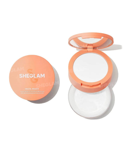 Polvos SHEGLAM Dúo De Lista De Fijación De La Cara Y Bajo Los Ojos - Polvo Fijador Suelto Y Luminoso 2 En 1