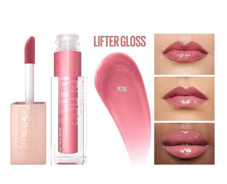 Lip Gloss Lifter Maybelline   - Brillo de labios hidratante con ácido hialurónico- TONO PETAL