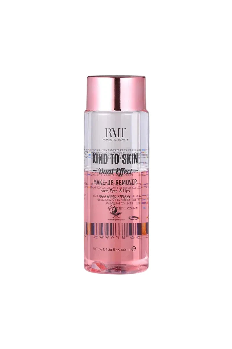Removedor de maquillaje bifásico Romantic Beauty elimina sin esfuerzo el maquillaje rebelde mientras deja la piel fresca y libre de residuos grasos 100ml