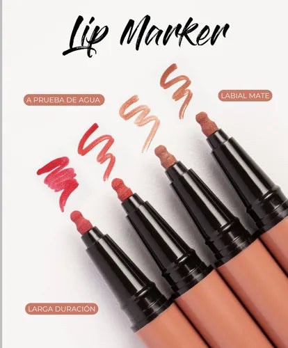 Marcador Delineador de Labios Lip Marker- Labial mate a prueba de agua- Tono: 3# 4# 2#