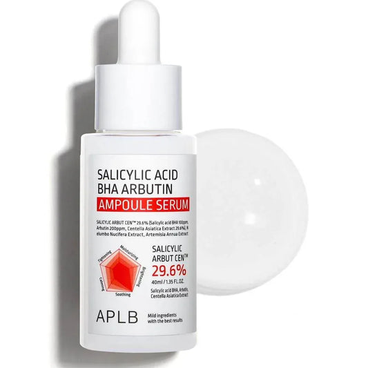 APLB Ácido salicílico BHA Arbutin Ampolla Serum | SALICYLIC ARBUT CEN 29.6% 1.35 FL.OZ/Cuidado de la piel coreano, Cuidado del acné y poros, Hidratación de larga duración, revitaliza para suavizar y mejorar la textura de la piel