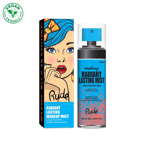 RUDE COSMETICS | SPRAY FIJADOR CON ACABADO DE ROCIO RADIANTE Y DURADERO