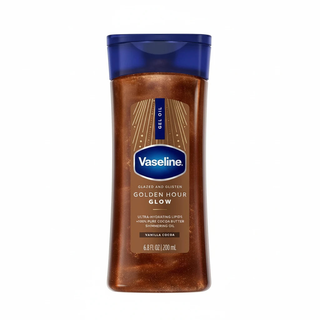 Vaseline |Gel de aceite reabastecedor de cacao radiante con manteca de cacao pura, |  Transparente - tamaño 200ml