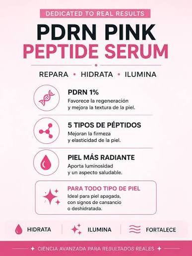 Medicube PDRN Pink Peptide Serum 30ml es un suero facial coreano ultraligero diseñado para mejorar la elasticidad, aportar hidratación profunda y devolverle un brillo radiante y saludable al rostro- 30ml