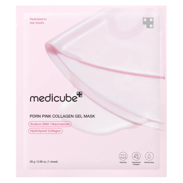 medicube - Mascarilla Facial PDRN Pink Collagen Gel Mask- PDRN de salmón, colágeno hidrolizado y péptidos que mejoran la elasticidad, reducen las líneas finas y arrugas, y suavizan la textura de la piel.