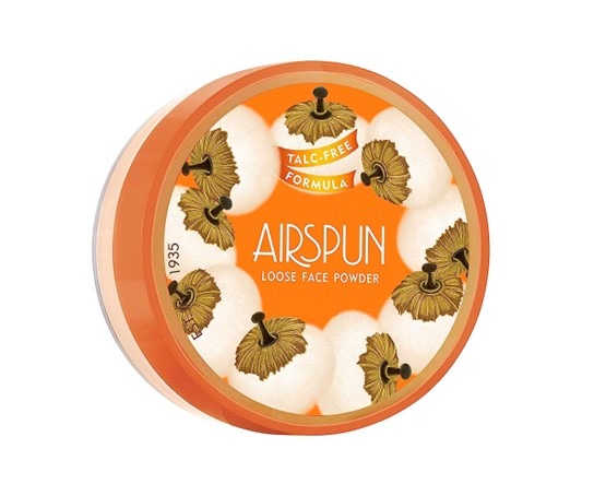 Airspun -Polvo suelto translúcido, matificante, ayuda a suavizar la apariencia de la piel. Larga duración,establece un acabado aterciopelado.