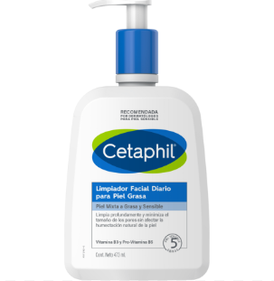 limpiador facial diario para pieles sensibles, Cetaphil Face Wash,  mixtas a grasas, espuma suave, sin jabón, hipoalergénico