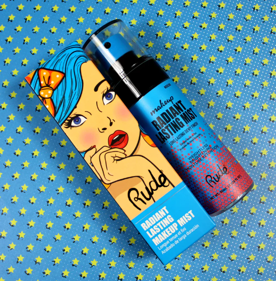 SPRAY FIJADOR CON ACABADO DE ROCIO RADIANTE Y DURADERO- RUDE COSMETICS
