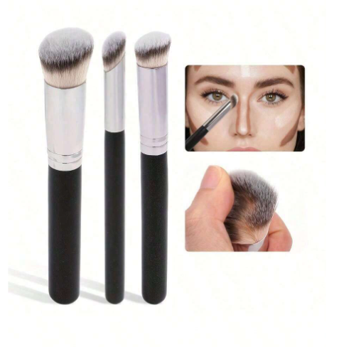Brochas 3 piezas bronzer, contorno de nariz, corrector