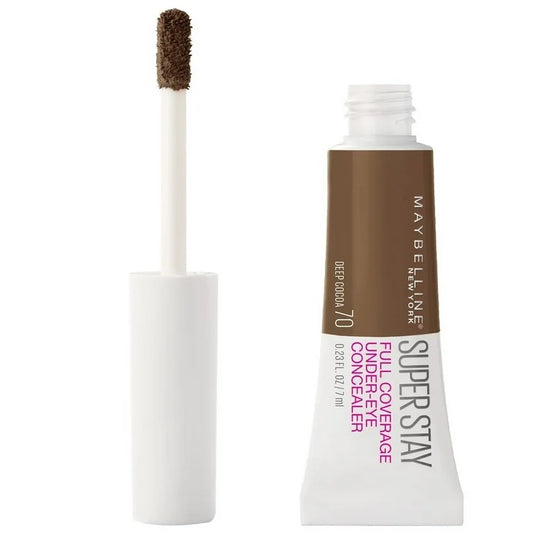 Corrector Súper Stay de Maybelline 24h full cobertura- Tono 70 deep cocoa