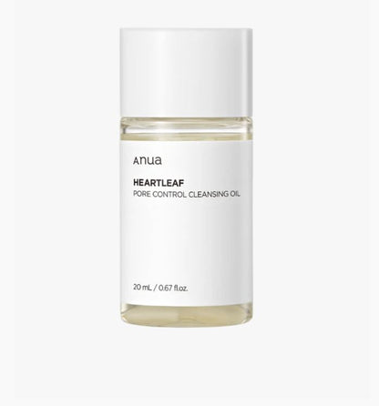 ANUA-Aceite limpiador para el control de poros Heartleaf Mini 20 ML-ayudar a limpiar los poros eliminando el maquillaje, el sebo y la suciedad.