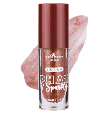 Italia deluxe | Extra P.H.A.T. n' Sparkly Shimmer Lip Oil-  con un acabado transparente y brillante lleno de destellos intensos. Los labios se ven instantáneamente más voluminosos, suaves y brillantes( variedad de tonos )