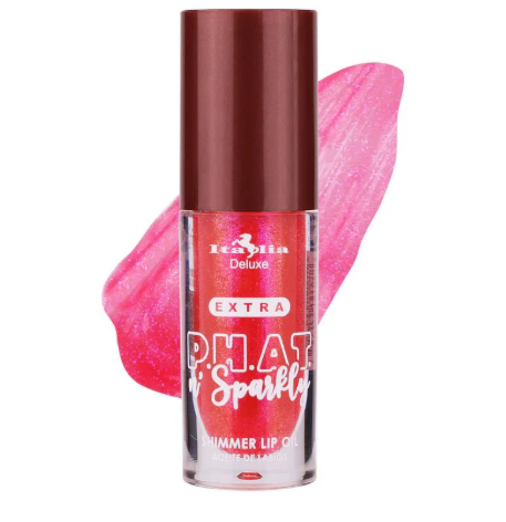 Italia deluxe | Extra P.H.A.T. n' Sparkly Shimmer Lip Oil-  con un acabado transparente y brillante lleno de destellos intensos. Los labios se ven instantáneamente más voluminosos, suaves y brillantes( variedad de tonos )