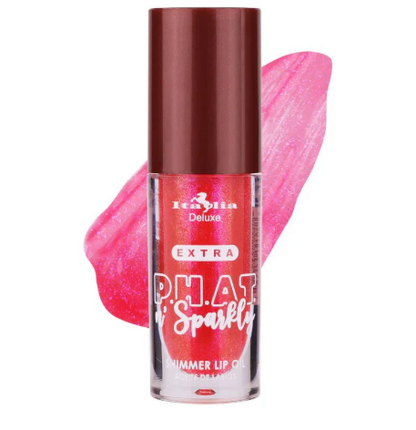 Italia deluxe | Extra P.H.A.T. n' Sparkly Shimmer Lip Oil-  con un acabado transparente y brillante lleno de destellos intensos. Los labios se ven instantáneamente más voluminosos, suaves y brillantes( variedad de tonos )