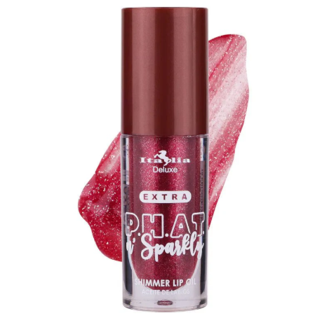 Italia deluxe | Extra P.H.A.T. n' Sparkly Shimmer Lip Oil-  con un acabado transparente y brillante lleno de destellos intensos. Los labios se ven instantáneamente más voluminosos, suaves y brillantes( variedad de tonos )