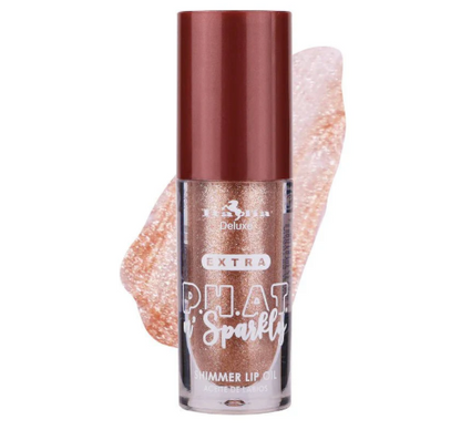 Italia deluxe | Extra P.H.A.T. n' Sparkly Shimmer Lip Oil-  con un acabado transparente y brillante lleno de destellos intensos. Los labios se ven instantáneamente más voluminosos, suaves y brillantes( variedad de tonos )