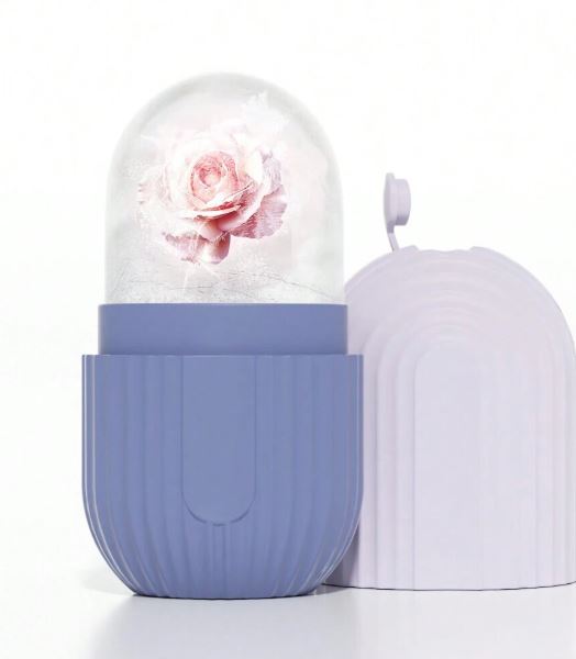 Rodillo facial de hielo de silicona - Masajea la piel - Rodillo de masaje facial de belleza para ojos, cuello y rostro- COLO MORADO