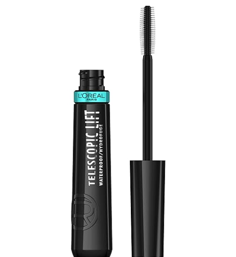 L'Oreal Paris - Máscara telescópica de elevación de ojos, maquillaje alargador y voluminizador.