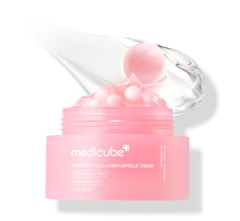 medicube- Crema de cápsulas con PDRN de salmón, colágeno y niacinamida, unifica el tono de la piel, reafirma la piel flácida y fortalece la barrera cutánea.