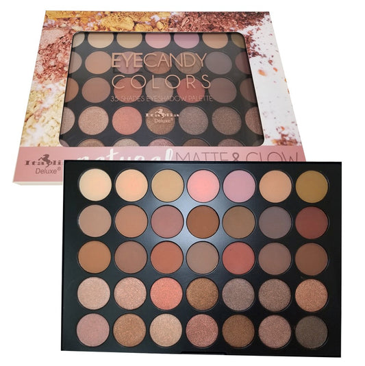 Paleta de sombras de ojos Eyecandy Colors Natural Matte & Glow de 35 colores