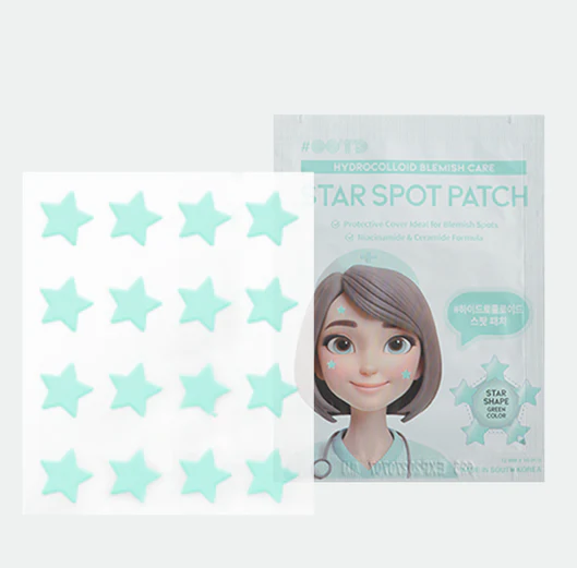 OOTD BEAUTY-Parche facial Star Spot para acné y granos, hidrocoloide, niacinamida y ceramida. 16 parches el color varia