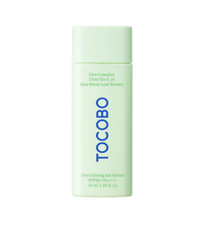 TOCOBO Cica Calming Sun Serum SPF50 PA++++ 1.7  – Complejo de cica fermentada, extracto de hoja de aloe del cabo, calmante piel